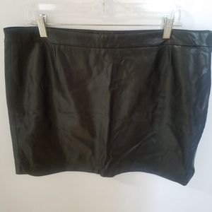 PLUS SIZE Black Faux Leather Skirt